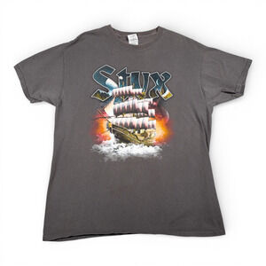 Styx Shirt Adult LARGE Gray 2016 Band Tour Concert Merch Music Classic Rock